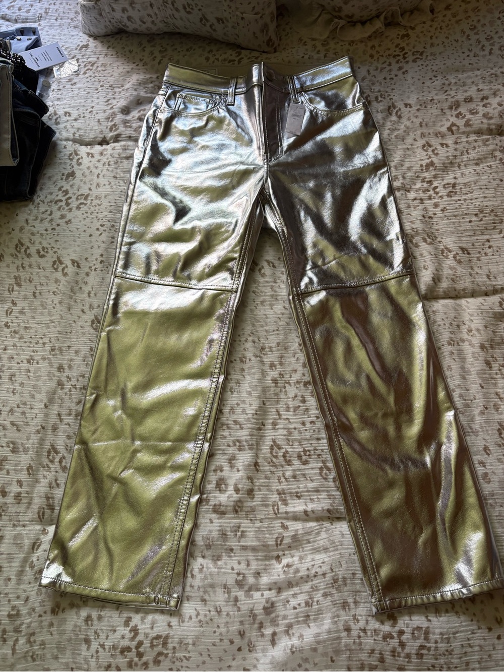 GAP Metallic Gold Straight Leg Pants